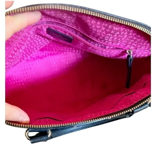 Kate Spade Black Leather Satchel Crossbody Bag Structured Purse - Image 8
