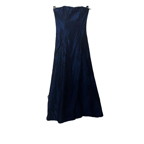 Jessica McClintock for Gunne Sax Blue Glitter Strapless Formal Dress Size 3 - Image 3
