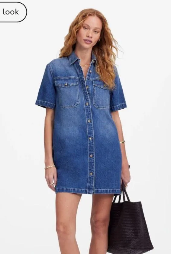 Madewell Denim Boxy Shirtdress - Image 3