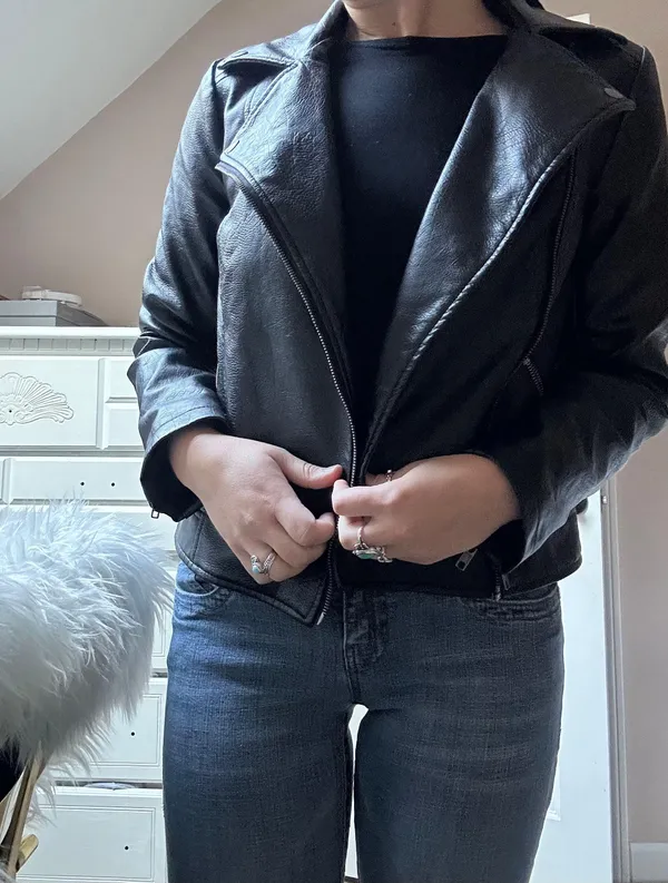 Forever 21 Black Faux Leather Jacket With Good - Image 3