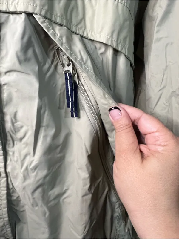 Columbia Vintage OmniTech Waterproof Tan Hooded Outdoor Windbreaker Shell Jacket - Image 5