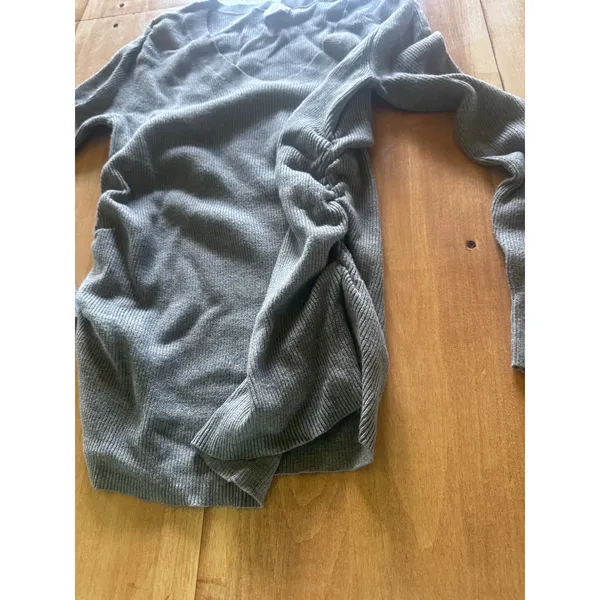 Isabel by Ingrid & Isabel Gray‎ Ribbed Ruched Side Maternity U-Neck Sweater XS - Image 3