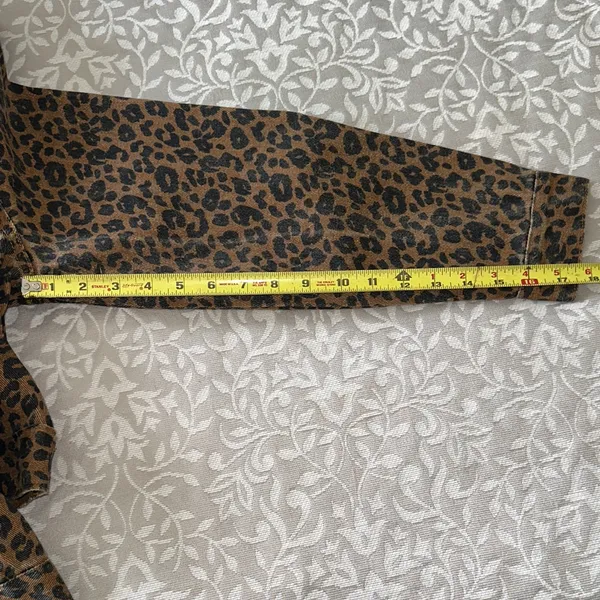 Leopard Print Jean Jacket Brown Size M - Image 8