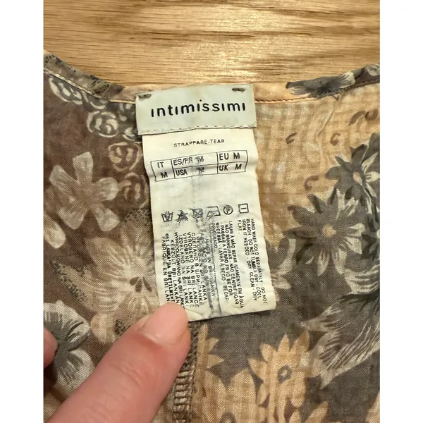 Vintage Y2K Intimissimi Moody Floral Semi Sheer Silk Top Women's sz. Medium - Image 7