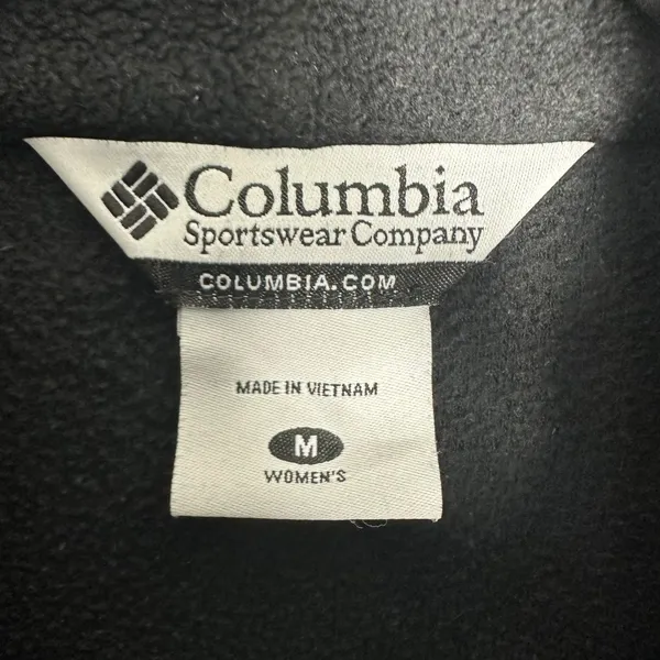 Columbia Womens Black Full Zip Fleece Jacket Mock Neck Size M Raglan Sleeve - Image 3