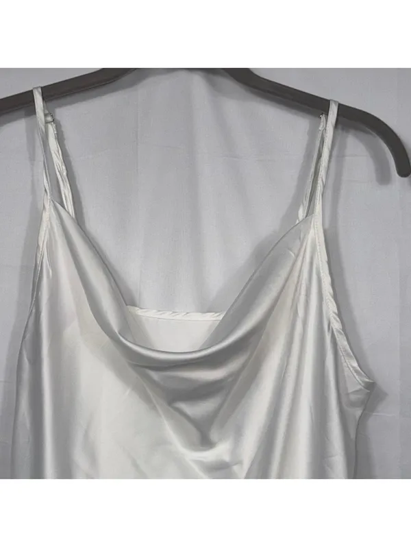 Cowl Neck Satin Cami Tank Top Size Small - Image 2
