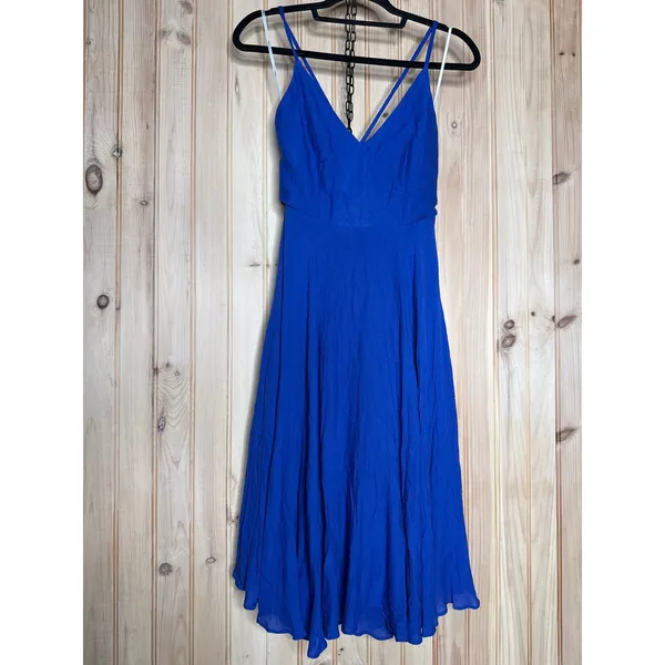 NWT Lulus Troulos Royal Blue Lace-Up Midi Dress Party Cocktail Night Out Size S - Image 2