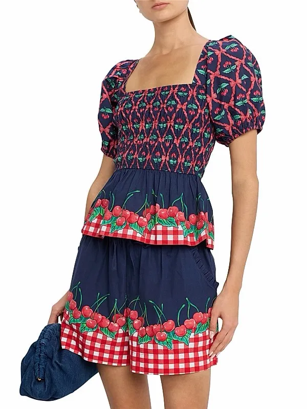 Damson Madder Allegra Puff Sleeve Blouse in Cherry Pie‎ Size 12 - Image 3
