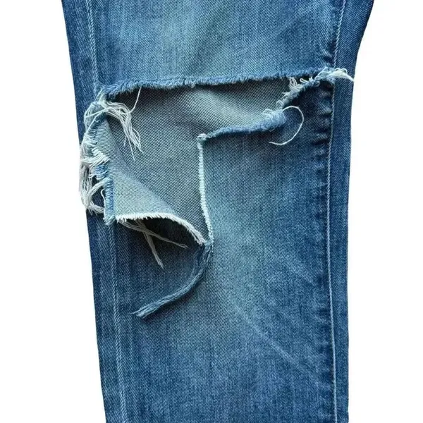 Madewell slim boyjean denim distressed jeans High rise, ripped SZ 26 # 1833 - Image 4