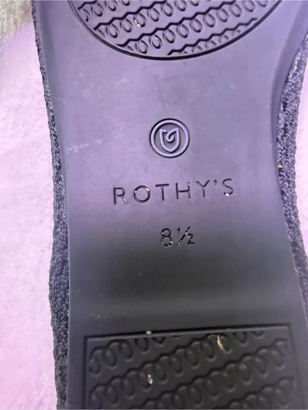 Rothy's Black Knit Ballet Flat with Blue Accent - Image 12