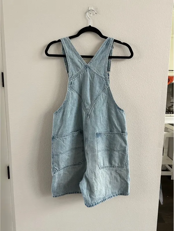 Madewell Oversize Denim Carpenter Shortalls Size Small NEW - Image 5