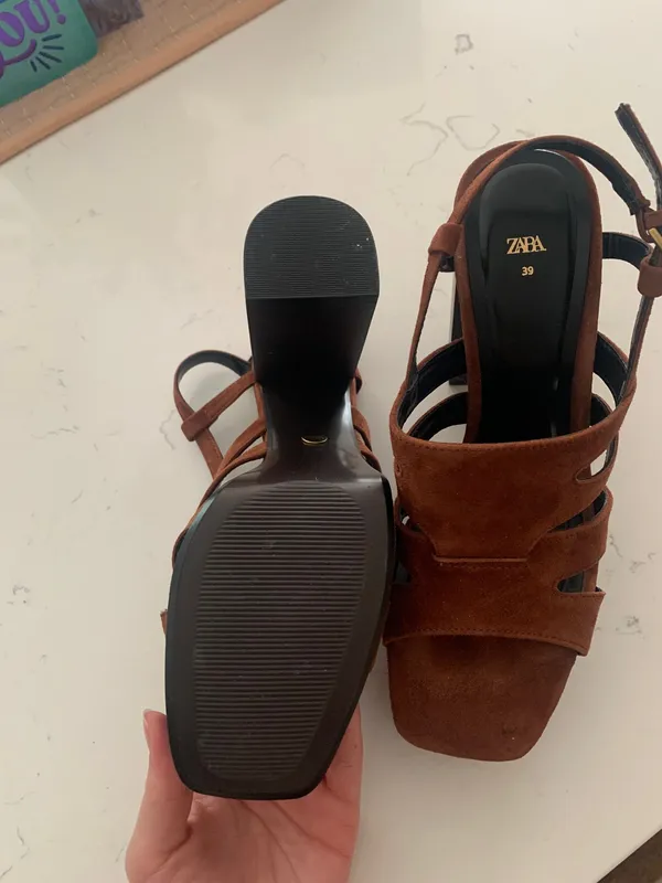 ZARA CHUNKY SUEDE PLATFORM SANDALS - Image 5