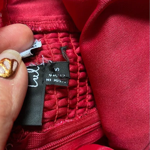 NWOT Lulus Lovely Darling Magenta Floral Jacquard Tie-Strap Midi Dress - Image 10