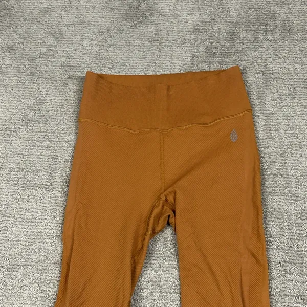 Free People Movement Leggings Women's Size Medium Orange Textured Athletic - Image 4