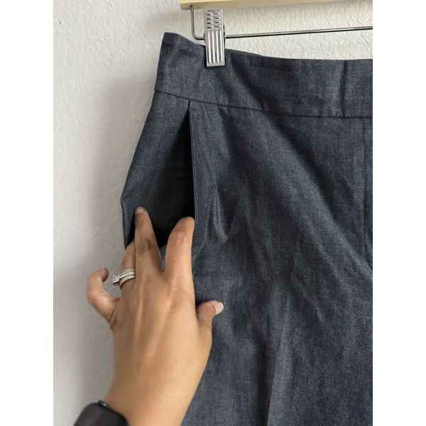 Ann Taylor Chambray Wide Leg Crop Pants Women's Size 10 Business Casual Travel‎ - Image 4