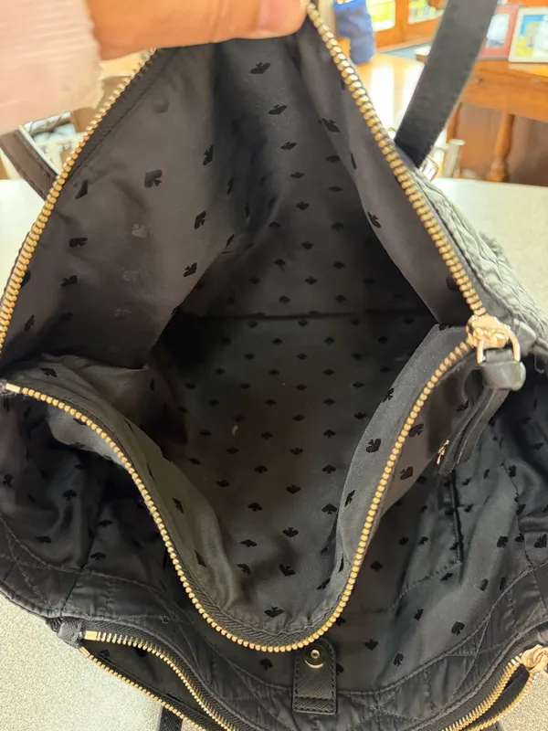 Kate Spade Black Wilson Road Quilted Talya Tote Purse Double Strap - Image 8