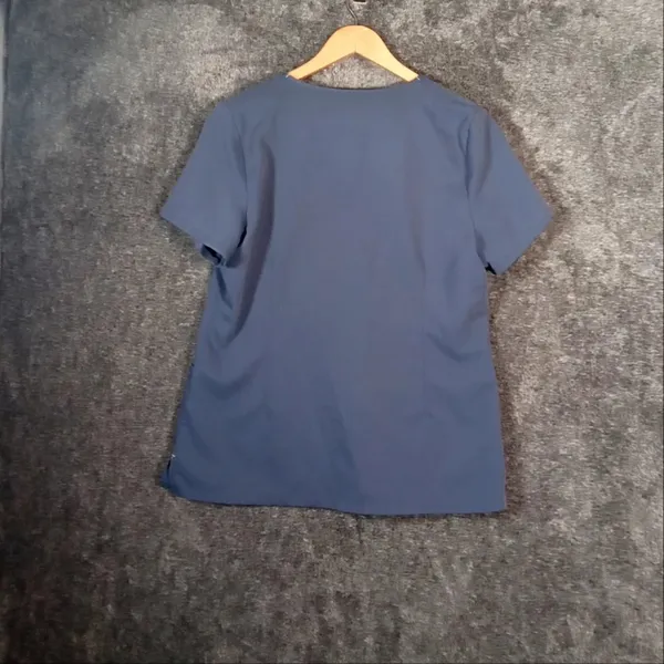 Figs midnight blue pocket v neck scrub top women's size Medium - Image 3