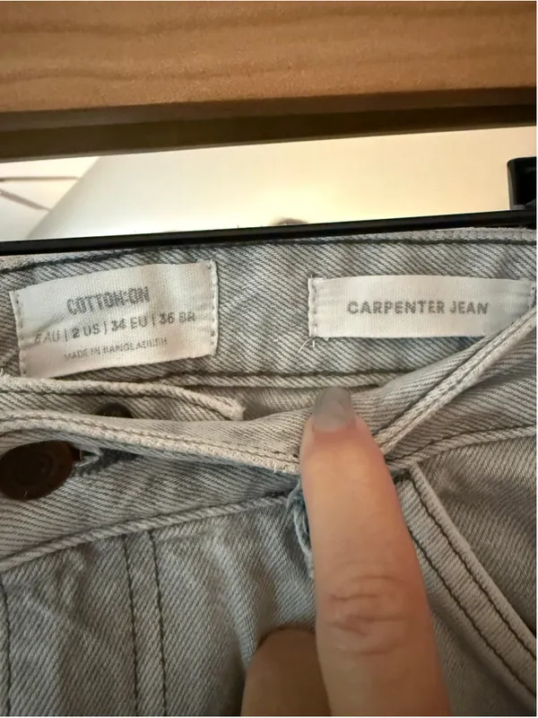 Women's Cotton On Grey Carpenter Jeans Size 2 - Image 3