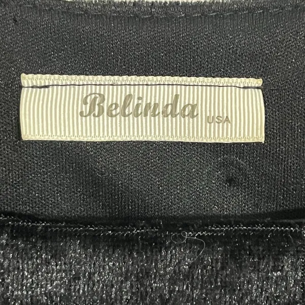 Belinda USA Velvet Burnout Dress Halter Style Black Size Medium Vintage 90s‎ - Image 2