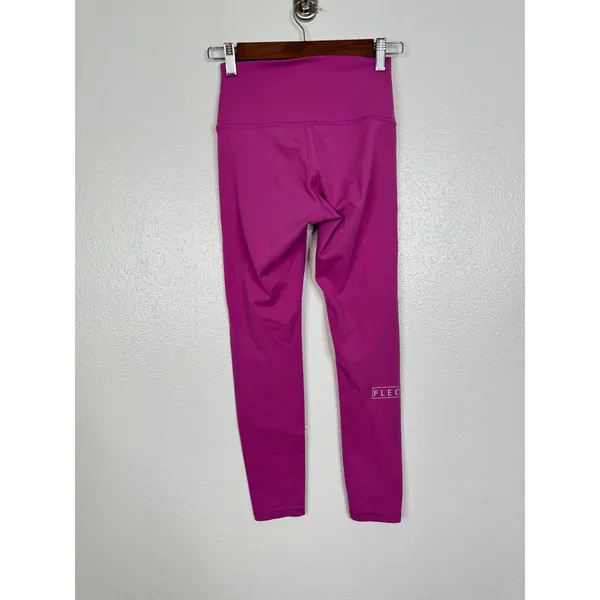 Fleo Magenta Pink High Waisted Athletic Leggings‎ Womens Small Workout Yoga - Image 2