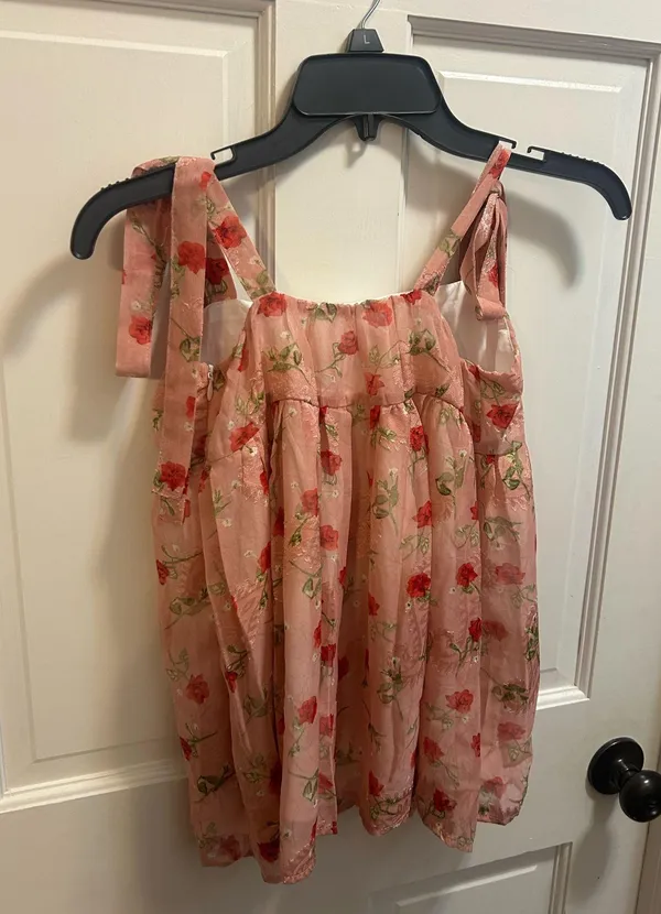 DuForm Floral Babydoll Tank Pink Size M - Image 4