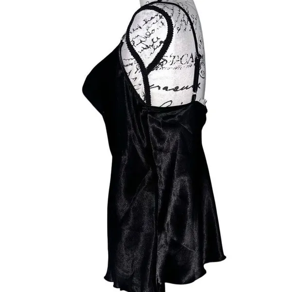 Nicole Miller New‎ York Black Satin Cowl Neck Cami Rhinestone Chain Straps M NEW - Image 7