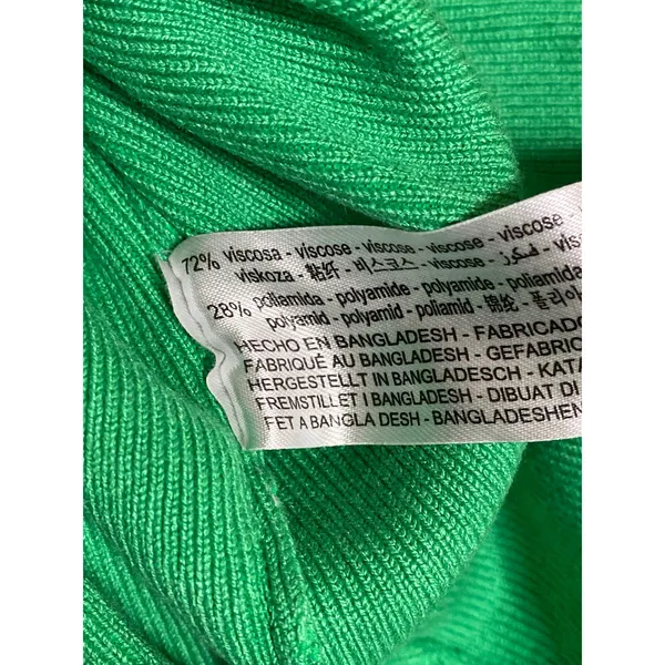 Zara Women's Green Rib Knit Crewneck Short Sleeve Crop Tee T-shirt Top Size M - Image 4