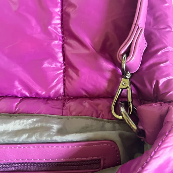 Urban Expression Magenta Puffer Quilted Vegan Shoulder Bag Crossbody Magenta - Image 6