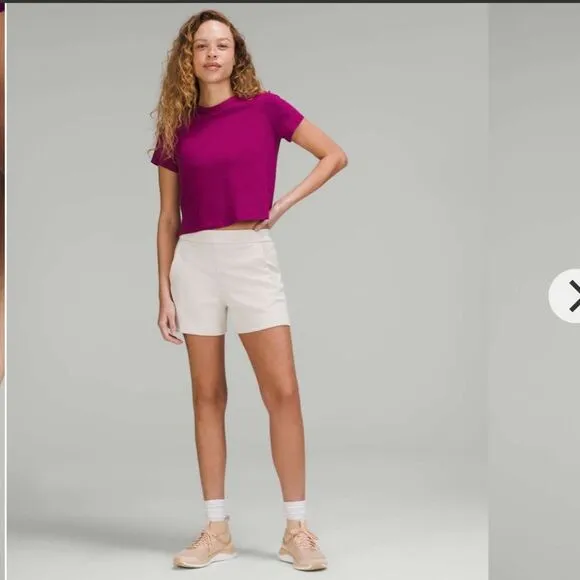 Lululemon 2 Classic Fit Cotton Blend T-Shirt Magenta‎ Purple Boxy Basic New - Image 5