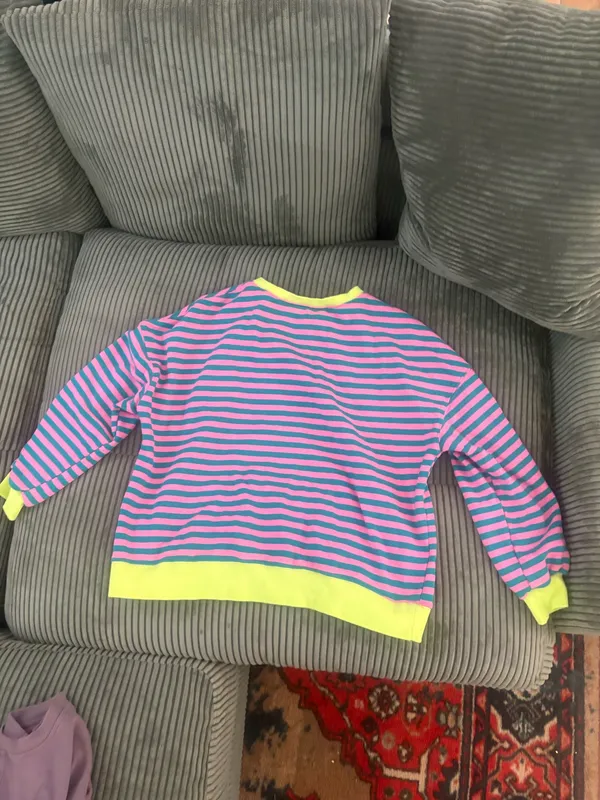 Pink and green striped crewneck Multiple Size M - Image 5