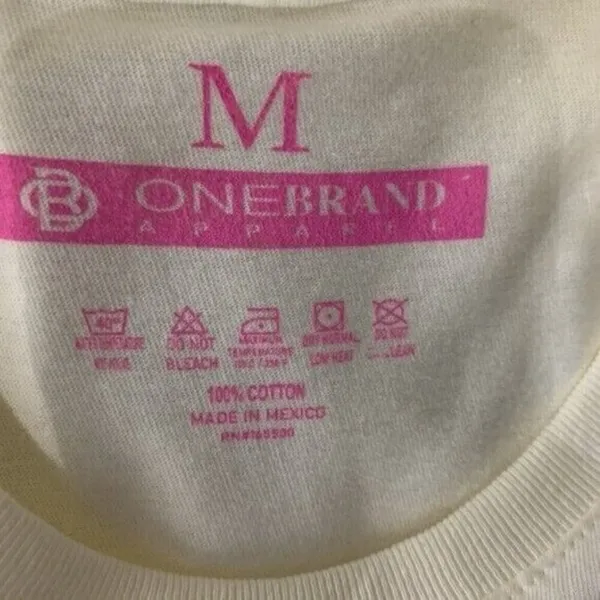OneBrand Crop Top Medium Ivory Short‎ Sleeve Graphic Y2K Retro Tee - Image 4