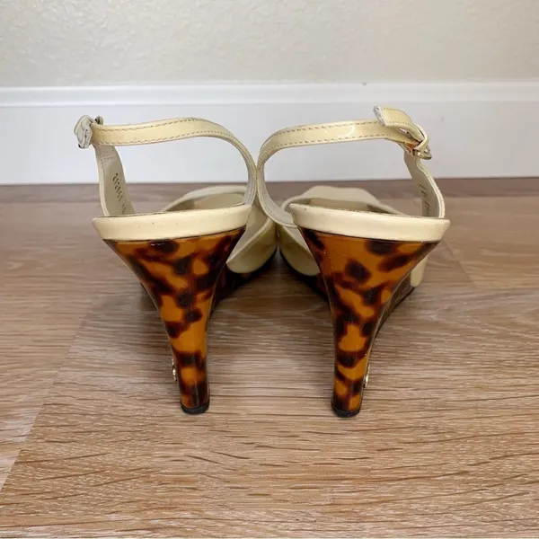 Rare Gucci Size 10 Patent Leather Leopard Peep-Toe Heels, Size 10B - Image 8