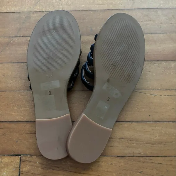 Madewell Size 8 Addie Leather Slide Sandals Black - Image 4