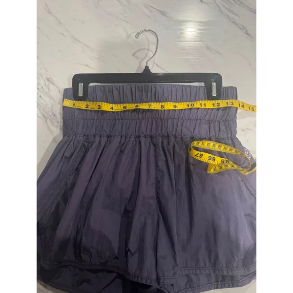 Free People FP Movement The Way Home Shorts Purple‎ High Waist Smocked Medium - Image 3