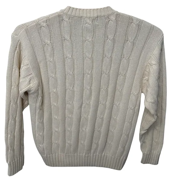Vintage Eddie Bauer Cable Knit Cream Sweater Size Women's Size‎ X-Large XL - Image 5