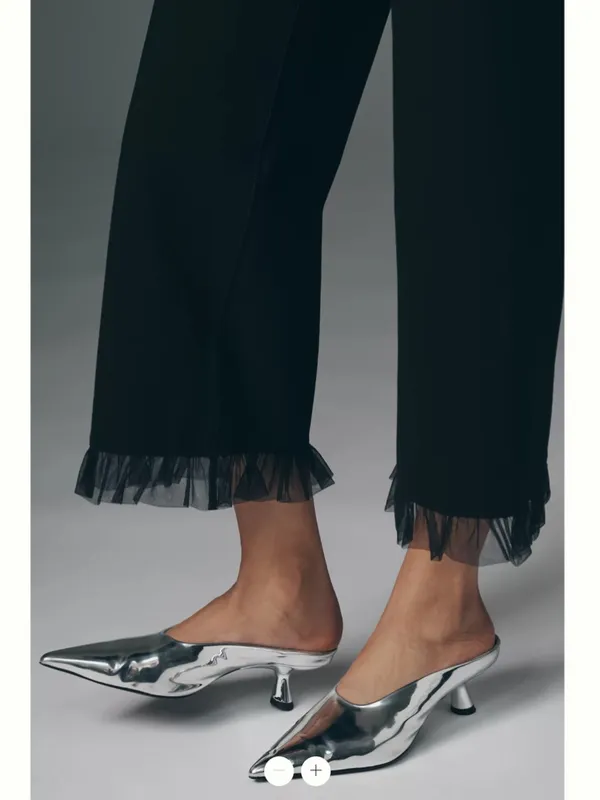 Anthropologie Maeve Colette Tulle High-Rise Wide-Leg Cropped Pants - Image 4