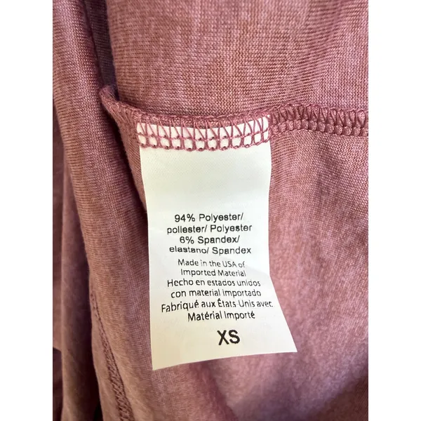 Beyond Yoga Mauve Pink Heathered Long Sleeve Crew Neck Activewear Top‎ Size XS - Image 3