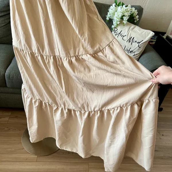 Backless Beige Maxi Dress Tan - Image 4