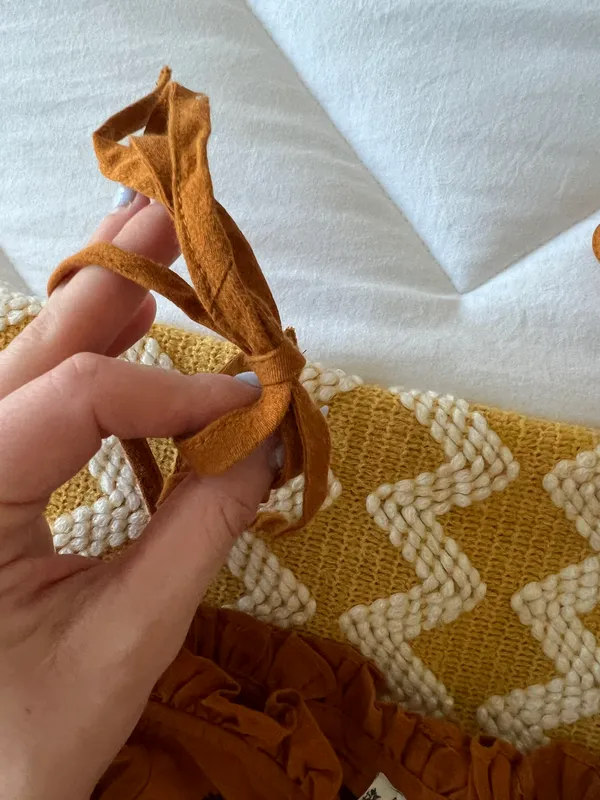 Free People Orange Crop With Embellishments - Image 8
