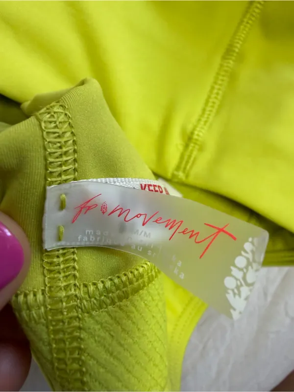 Free People Neon Yellow Racerback Sports Bra - Image 3