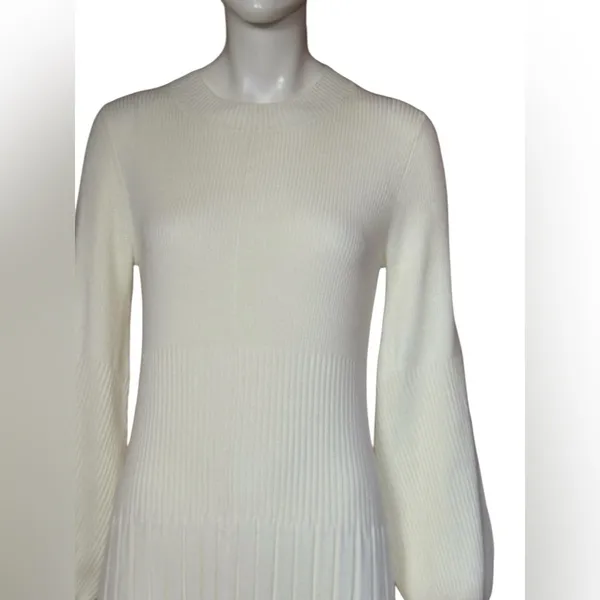 BEAUTIFUL by Lawrence Zarian Rayon Blend Elegant White Knit Dress S Small G#56 - Image 7