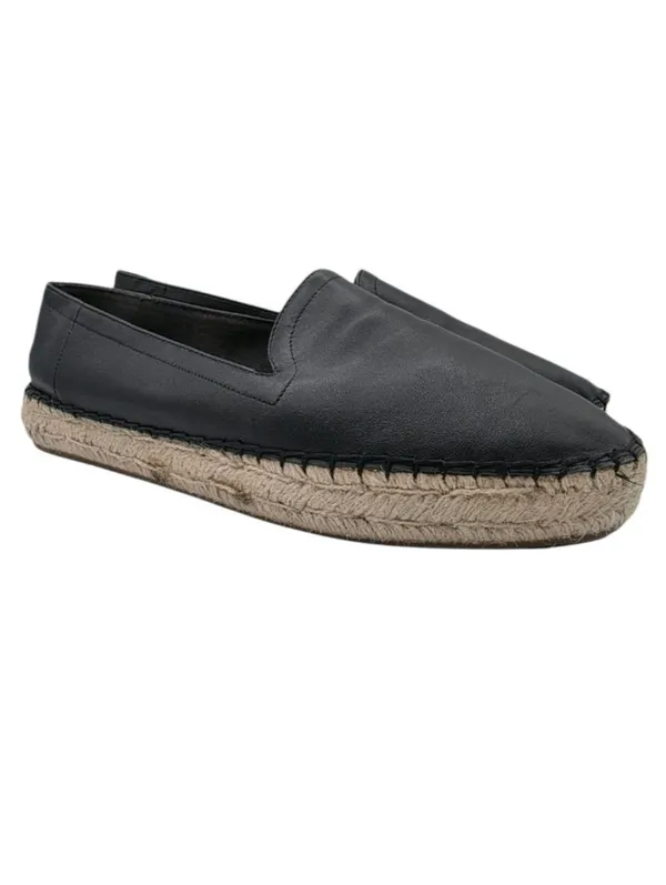 GAP Womens Espadrilles Black Leather Shoes Size 10 - 11 Natural Neutral Preppy - Image 9