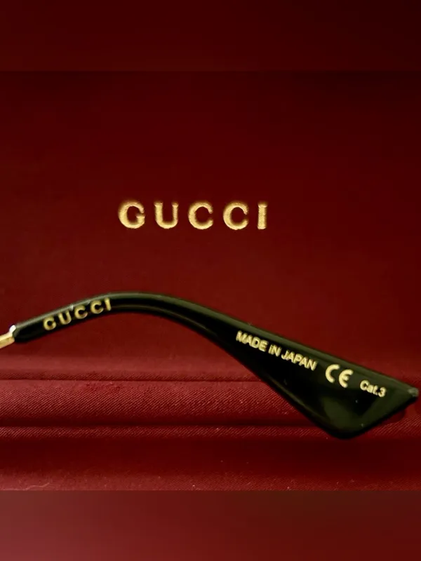 Gucci GG0110O 005 Women Blue Gold Rectangle Eyeglasses w/Case‎ Authentic - Image 10