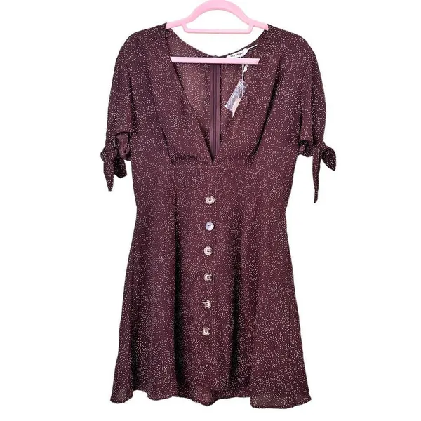 Urban Outfitters Blu Pepper Brown Polka Dot Dress Size Large - Image 3