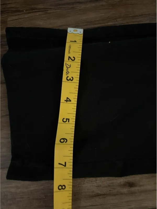 Vintage Y2K Pink Black Fold Over Leggings M Hand Painted - Image 6