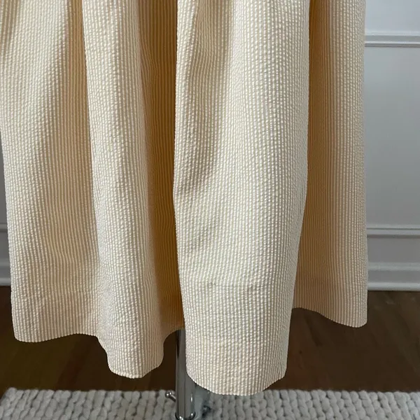 Vintage 50s Yellow Seersucker Stripe Blouse Skirt Outfit Mix and Match XS - Image 5