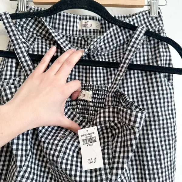 Hollister | NWT Gingham Crop Tank & High-Rise Pants Set in‎ Black White - Image 8