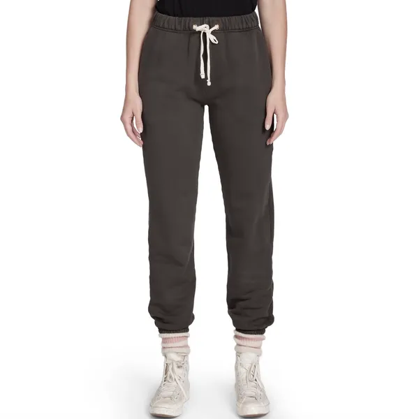 Les Tien Drawstring Waist Classic Heavy Sweatpants Vintage Black Gray Size Small - Image 4
