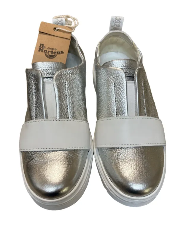 Dr. Martens Lylah Metallic Silver Slip-On Sneakers - Size 6 NWT - Image 2
