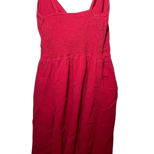 Red Sleeveless Dress with Bow Detail fits like a medium - Image 2